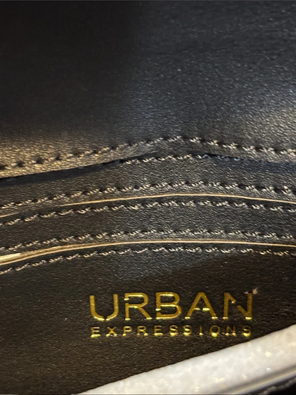 Urban Expressions Hester Crossbody Bag Gold and Faux Leather Chain NWOT